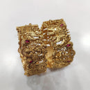 Tanish Art Jewellery Heritage Pota Stone Temple Openable Bangles Set