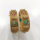 Tanish Art Jewellery Heritage Pota Stone Openable Bangles Set