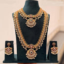 Tanish Art Jewellery Designer Pota Stone And Pearl Double Necklace Set
