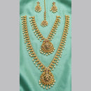 Tanish Art Jewellery Designer Pota Stone And Pearl Double Necklace Set