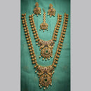 Tanish Art Jewellery Designer Pota Stone And Pearl Double Necklace Set
