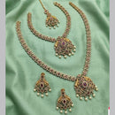 Tanish Art Jewellery Designer Pota Stone And Pearl Double Necklace Set