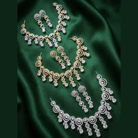 Tanish Art Jewellery Trendy American Diamond Necklace Set 
