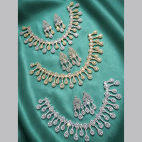 Tanish Art Jewellery Trendy American Diamond Necklace Set 