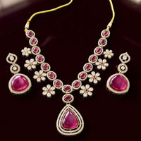Tanish Art Jewellery Premium Pota Stone Ethnic Necklace Set 