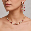 Tanish Art Jewellery Premium Pota Stone Ethnic Necklace Set 