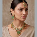Tanish Art Jewellery Premium Pota Stone And Pearl Ethnic Necklace Set 