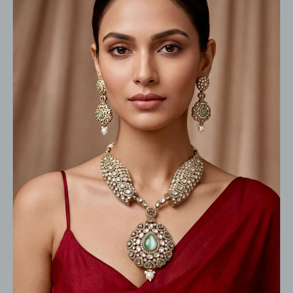 Tanish Art Jewellery Graceful Polki Kundan And Pearl Designer Necklace Set