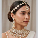 Tanish Art Jewellery Graceful Kundan Stone And Beads Semi-Bridal Choker Necklace Set