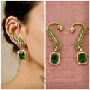 Tanish Art Jewellery Royal American  Diamond Earcuff Dangler Earrings