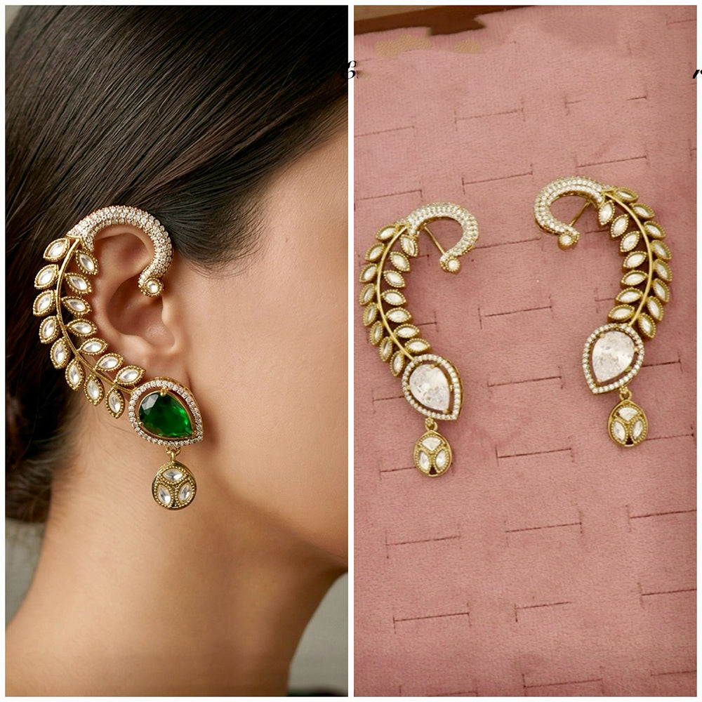 Tanish Art Jewellery Royal American  Diamond Earcuff Dangler Earrings