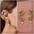 Tanish Art Jewellery Royal American  Diamond Earcuff Dangler Earrings