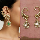 Tanish Art Jewellery Royal American  Diamond Earcuff Dangler Earrings