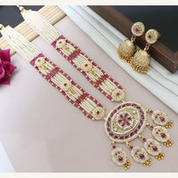 Tanish Art Jewellery Classic Pota Stone And Pearl Long Necklace Set 