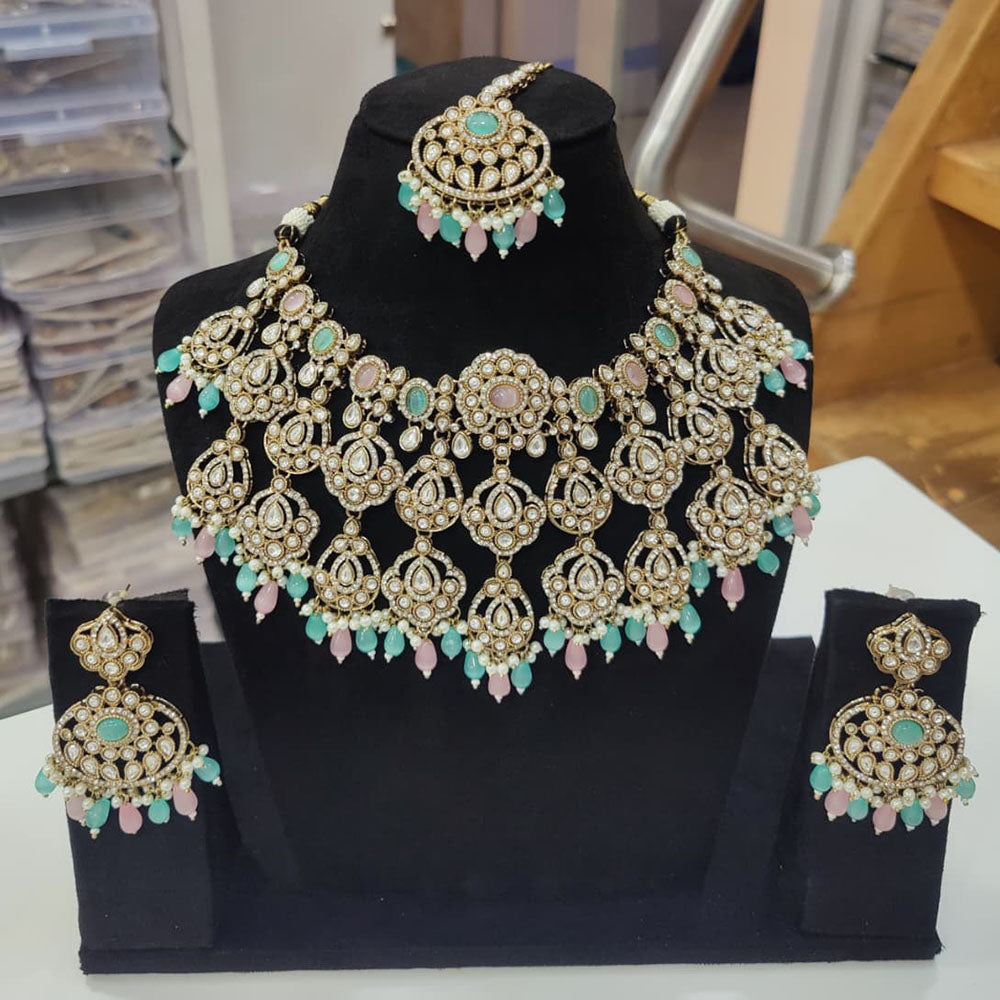 Tanish Art Jewellery Elegant Pota Stone Pearl And Beads Necklace Set