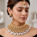 Tanish Art Jewellery Elegant Pota Stone And Meenakari Choker Necklace Set