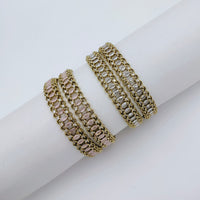 Tanish Art Jewellery Glamorous American Diamond Bangles Set