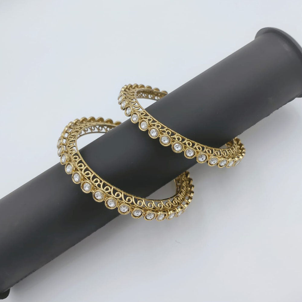 Tanish Art Jewellery Premium Kundan Stone Ethnic Bangles Set