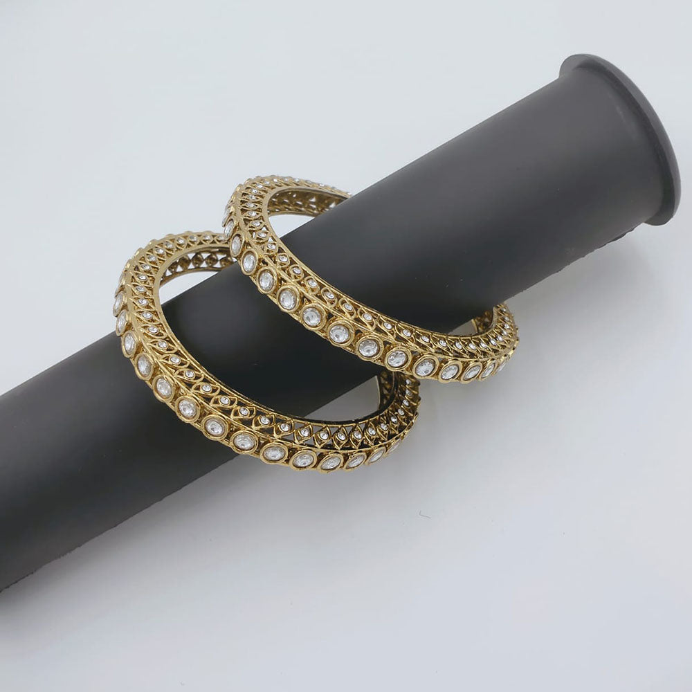 Tanish Art Jewellery Premium Kundan Stone Ethnic Bangles Set