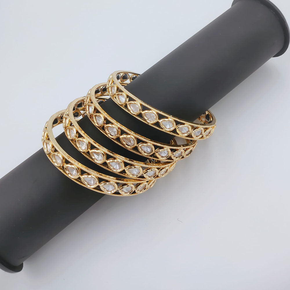 Tanish Art Jewellery Premium Kundan Stone Ethnic Bangles Set