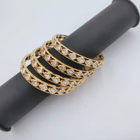 Tanish Art Jewellery Premium Kundan Stone Ethnic Bangles Set