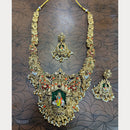 Tanish Art Jewellery Pearl And Beads Heritage Meenakari Temple Necklace Set 