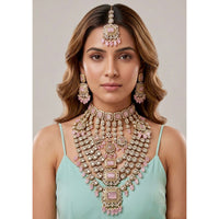 Tanish Art Jewellery Pota Stone Pearl And Beads Double Necklace Set
