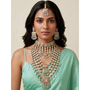 Tanish Art Jewellery Pota Stone Pearl And Beads Double Necklace Set