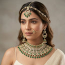 Tanish Art Jewellery Graceful Kundan Stone Semi-Bridal Choker Necklace Set