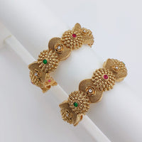 Tanish Art Jewellery Heritage Pota Stone Openable Bangles Set
