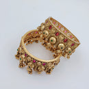 Tanish Art Jewellery Heritage Pota Stone And Pearl Openable Bangles Set