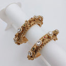 Tanish Art Jewellery Stylish Crystal Stone And Pearl Openable Bangles Set