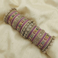 Tanish Art Jewellery Austrian Stone And Pearl Bridal Bangles Set