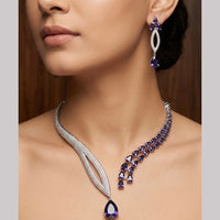 Tanish Art Jewellery Stunning American Diamond Royal Necklace Set