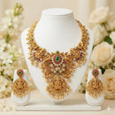 Tanish Art Jewellery Pota Stone And Pearl Temple Designer Necklace Set