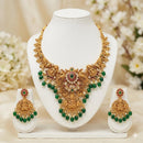 Tanish Art Jewellery Pota Stone And Pearl Temple Designer Necklace Set