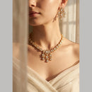 Tanish Art Jewellery Premium Polki Kundan And Austrian Stone Necklace Set