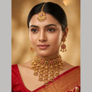 Tanish Art Jewellery Pota Stone And Pearl Choker Necklace Set