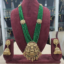 Tanish Art Jewellery Traditional Pota Stone And Pearl Temple Long Necklace Set 