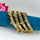 Tanish Art Jewellery Traditional Pota Stone And Pearl Meenakari Bangles Set