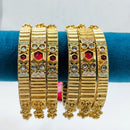 Tanish Art Jewellery Traditional Pota Stone And Pearl Meenakari Bangles Set