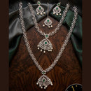 Tanish Art Jewellery Royal American Daimond Stone Double Necklace Set