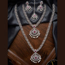 Tanish Art Jewellery Royal American Daimond Stone Double Necklace Set