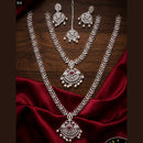 Tanish Art Jewellery Royal American Daimond Stone Double Necklace Set