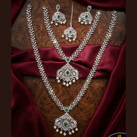 Tanish Art Jewellery Royal American Daimond Stone Double Necklace Set