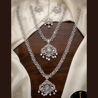 Tanish Art Jewellery Royal American Daimond Stone Double Necklace Set