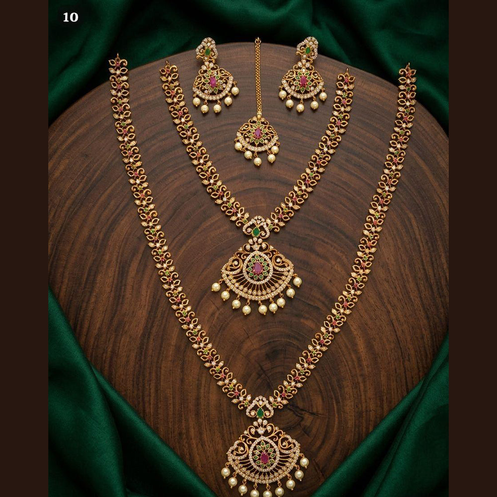 Tanish Art Jewellery Royal Pota Stone And Pearl Double Necklace Set