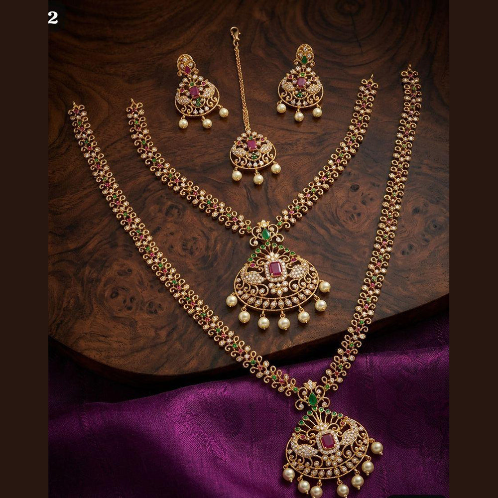 Tanish Art Jewellery Royal Pota Stone And Pearl Double Necklace Set