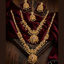 Tanish Art Jewellery Royal Pota Stone And Pearl Double Necklace Set