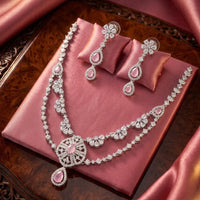 Tanish Art Jewellery Royal American Daimond Stone Necklace Set